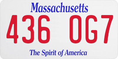 MA license plate 436OG7