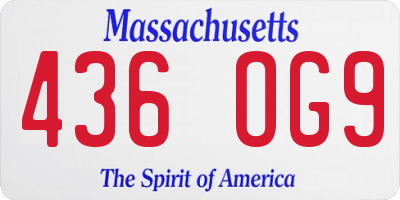 MA license plate 436OG9