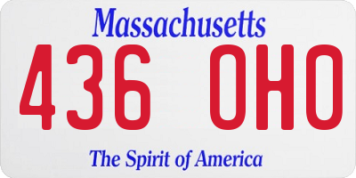 MA license plate 436OH0