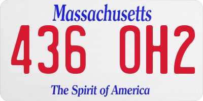 MA license plate 436OH2