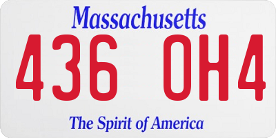 MA license plate 436OH4
