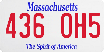 MA license plate 436OH5