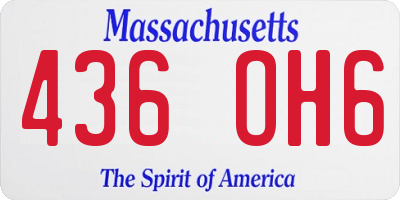 MA license plate 436OH6