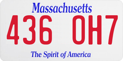 MA license plate 436OH7