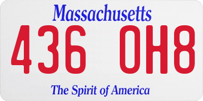 MA license plate 436OH8