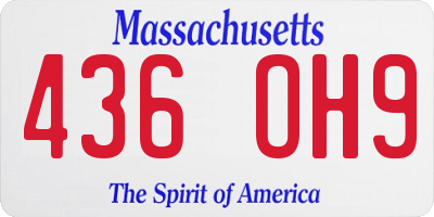 MA license plate 436OH9