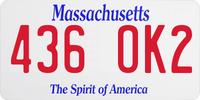 MA license plate 436OK2