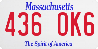 MA license plate 436OK6