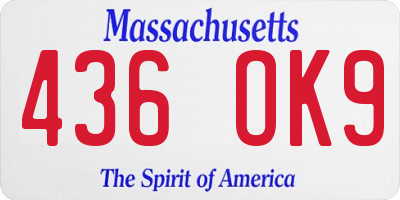 MA license plate 436OK9