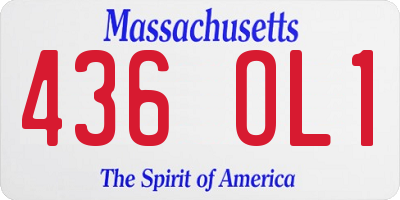 MA license plate 436OL1