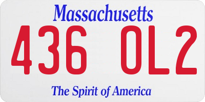 MA license plate 436OL2