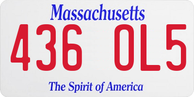 MA license plate 436OL5