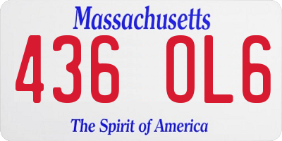 MA license plate 436OL6