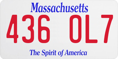 MA license plate 436OL7