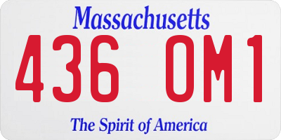 MA license plate 436OM1