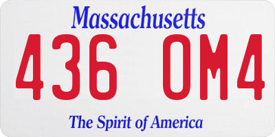 MA license plate 436OM4