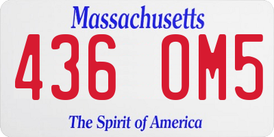 MA license plate 436OM5