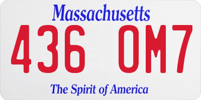 MA license plate 436OM7