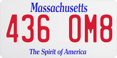 MA license plate 436OM8