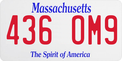 MA license plate 436OM9