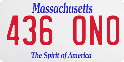 MA license plate 436ON0