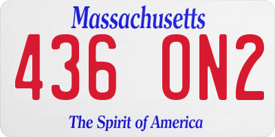 MA license plate 436ON2
