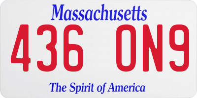 MA license plate 436ON9