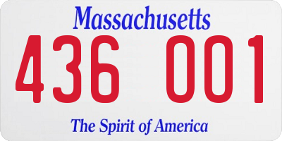 MA license plate 436OO1