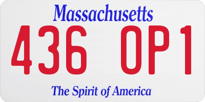 MA license plate 436OP1