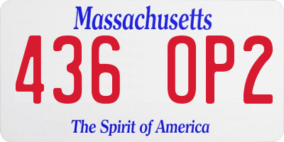 MA license plate 436OP2