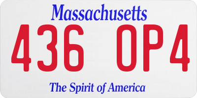 MA license plate 436OP4