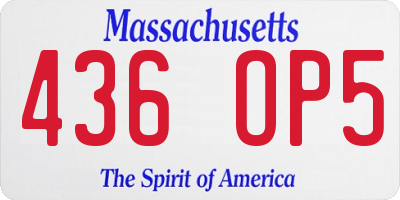 MA license plate 436OP5