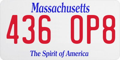 MA license plate 436OP8