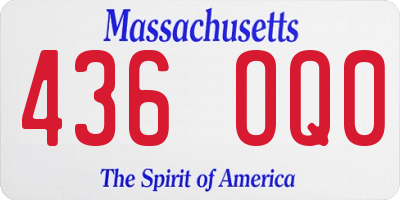 MA license plate 436OQ0
