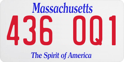 MA license plate 436OQ1