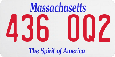 MA license plate 436OQ2