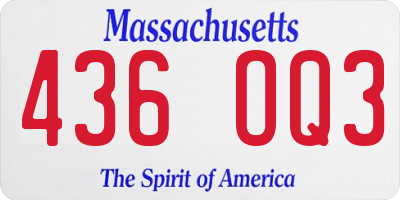 MA license plate 436OQ3