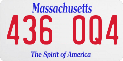 MA license plate 436OQ4