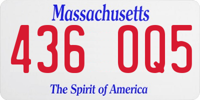MA license plate 436OQ5