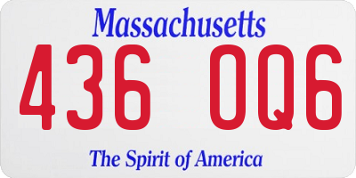 MA license plate 436OQ6