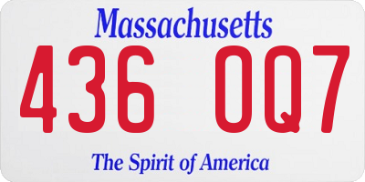 MA license plate 436OQ7