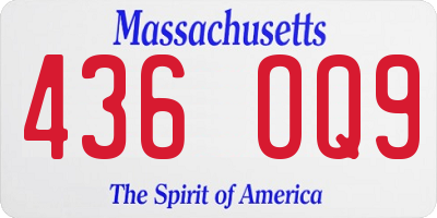 MA license plate 436OQ9