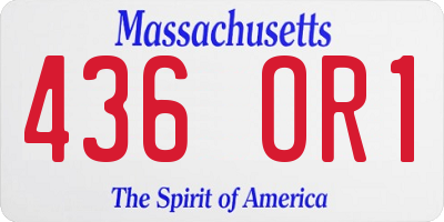MA license plate 436OR1