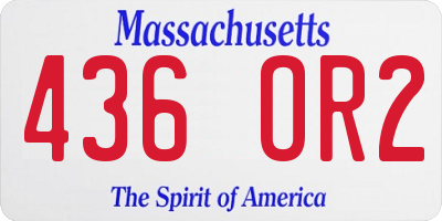 MA license plate 436OR2