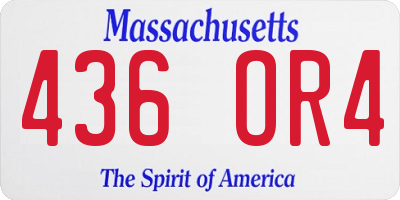 MA license plate 436OR4