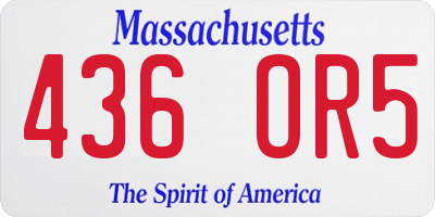MA license plate 436OR5