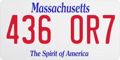 MA license plate 436OR7