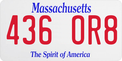 MA license plate 436OR8