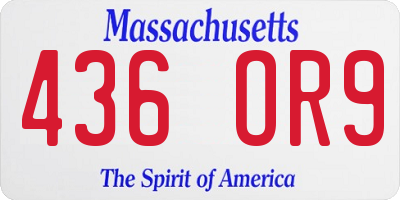 MA license plate 436OR9
