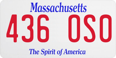 MA license plate 436OS0